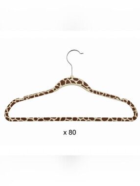 Joy Mangano Huggable Hangers 80pc Set Brown Giraffe Print Vintage NIB